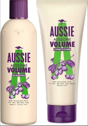 Shampoo and Conditioner Volumising Aussie 2 Pack Bundle with 1x 300ml Volume Shampoo and 1x 200ml Volume Conditioner set - Lift for Limp Flat Hair Volume