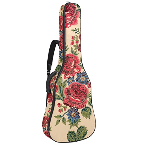 Housse de protection pour guitare acoustique avec motif fleurs de 1 cm d’épaisseur et rembourrage étanche 101,6 cm… - Les Beatles, Paul McCartney, John Lennon, RIngo Starr, George Harrison Housse de protection pour guitare acoustique avec motif fleurs de 1 cm d'épaisseur et rembourrage étanche 101,6 cm…