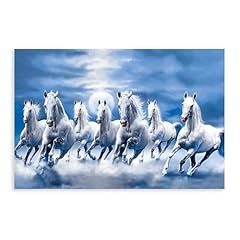 Seven Lucky Running Wild Horses Wall Art Animal Posters 7 Horses Running Painting 4