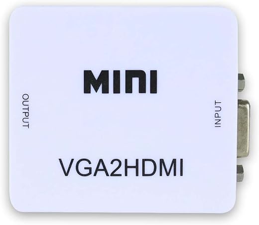 7SEVEN™ VGA to HDMI, 1080P Full HD Mini VGA to HDMI Audio Video Converter Adapter Box with USB Cable and 3.5mm Audio Port Cable Support HDTV for PC…