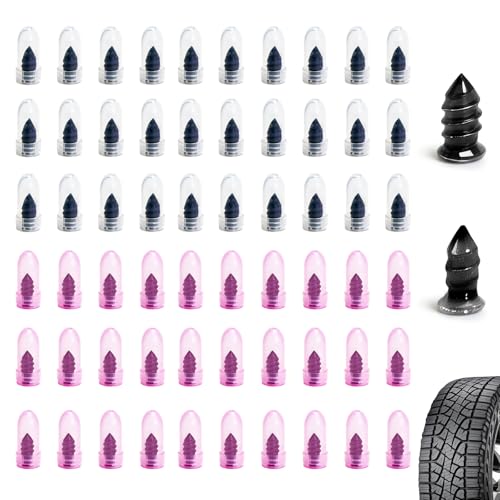 Zesllwid 60 PCS Tire Repair Rubber Nail Kit, Self-Tapping Spiral Screws for Tubeless Tires - Upgrade...