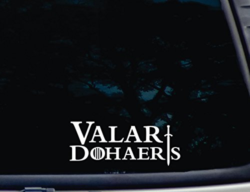 Valar Morghulis - Valar Dohaeris Set Of 2-8" X 3" & 7 1/2 X 3 Die Cut Vinyl Decal/Sticker For Windows, Cars, Trucks, Tool Boxes, Laptops, Macbook - Virtually Any Hard, Smooth Surface #TOP2