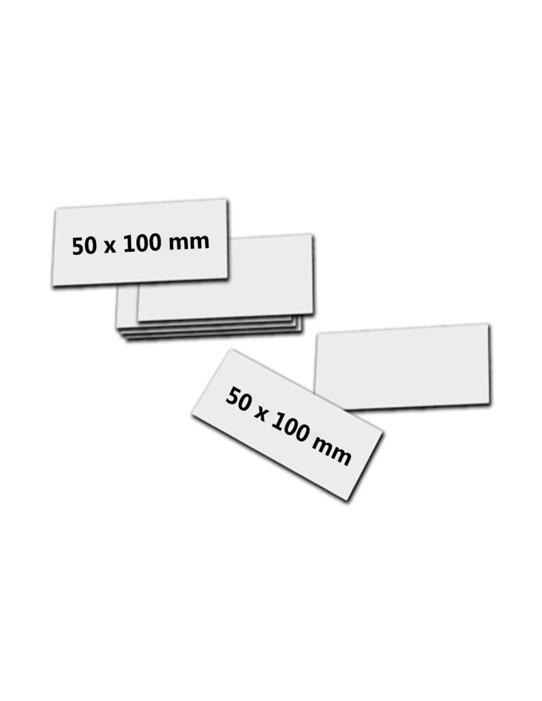 50 Etiquetas magnéticas blancas, 50 x 100 mm