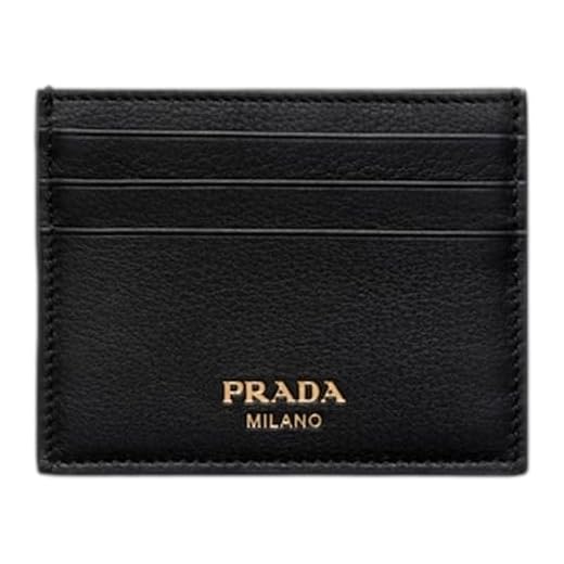How to tell if prada messenger bag is real Prada Black Soft Grain Leather Card Holder 2MC025