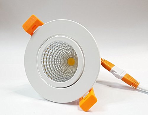 Glitz LED Spot/Down Light, 6 watt, Round Style, Warm White 3000k, White powder coated, SUPER BRIGHT, Aluminium Body, with driver.