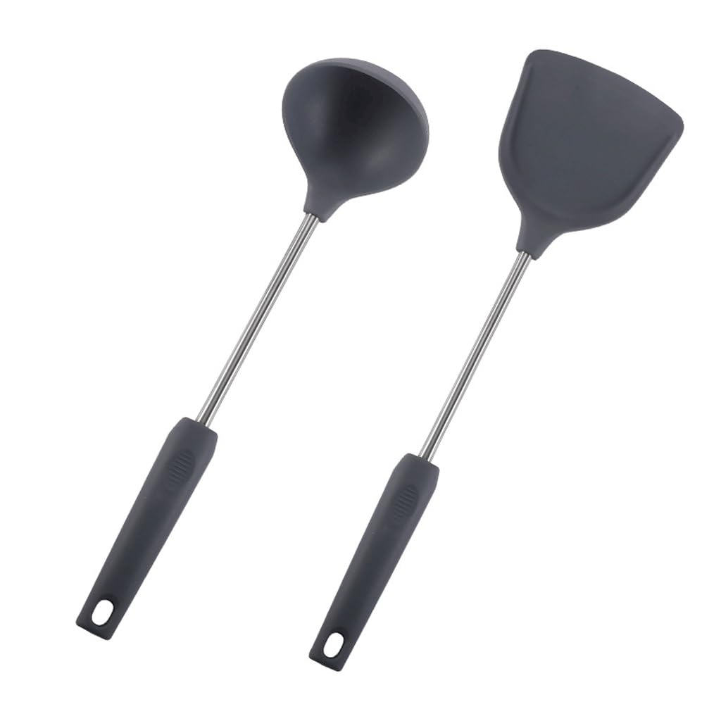 Espátula con cabeza de silicona, cuchara for sopa, utensilios de cocina for el hogar, pala for freír, colador, accesorios de cocina