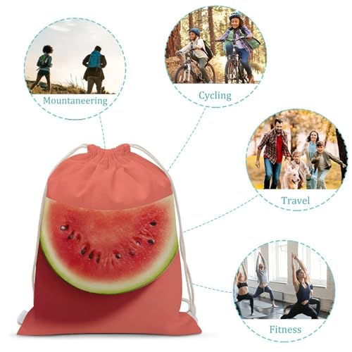 Drawstring Backpack Foldable Draw String Bags Watermelon Slice Sackpack Sports Gym Bag for Shopping Yoga3