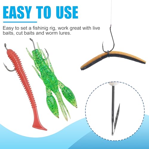 image for AGOOL Octopus Fishing Hooks, 300pcs Circle Hooks J Hooks Saltwater Oct