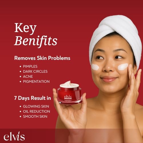 Image of Elvis Face Brightening Night Cream| Skin Whitening & Glowing Cream | For All Skin Types | Men & Women (65g)