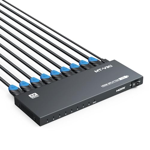 Image of MT-VIKI HDMI Splitter 4K@60Hz, HDMI Splitter 1 in 8 Out, RGB 4:4:4, HDMI2.0b, HDCP2.2, 18Gbps, Full UHD Distributor for PS4 Fire Stick HDTV