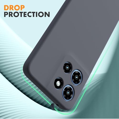 Image of DIZORO Microfiber Candy Case for Motorola Edge 60 Pro 5G Smooth Touch Cushion Liquid Soft Silicone Gel Rubber Phone Cases Non-Slip Full Body Protective Shockproof Back Cover - Space Grey