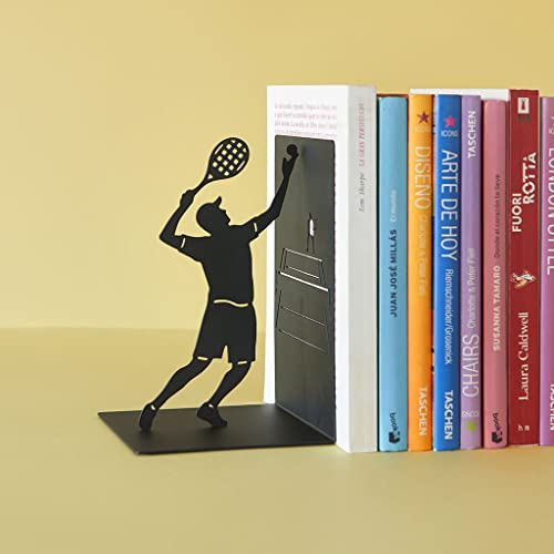 Balvi Bücherstütze Match Ball Farbe Schwarz Buchstütze für Ihre Bücher im Bücherregal in Form eines T