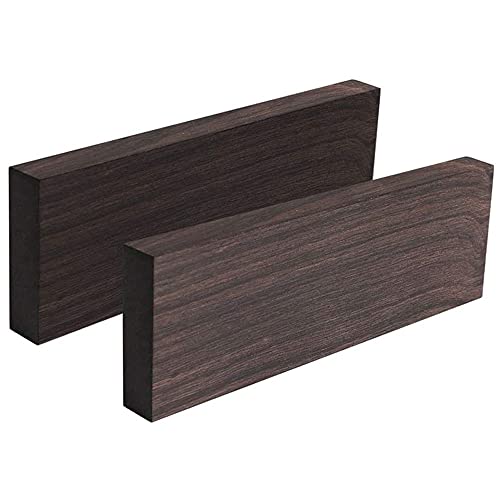 Beilay 2Pcs Ebony Lumber Wood Timber Handle Plate for Music Instruments DIY Tools 3/8