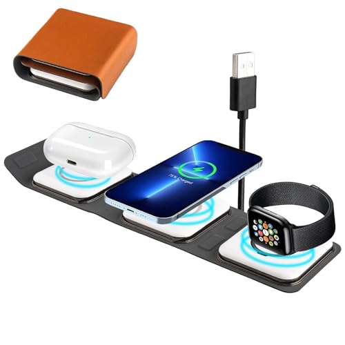 Leehitech 3 in 1 CX[d ܂ݎ MagSafe[d CX[d 3䓯[d px\ ߔMی yʂŃRpNg ItBX/z[/spCiPhone 16/15/14/13/12 V[Y/Apple Wa