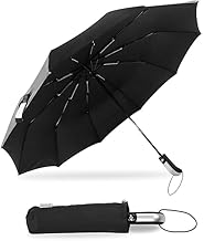 TRIBEAZI Large Windproof Travel Umbrella – Auto Open & Close, Water-Resistant, 3-Fold Design for Men, Women & Kids