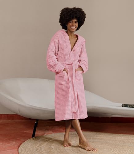 Image of Luxury Organic Japanese Cotton Hotel & Spa Waffle Bathrobe for Men and Women (Hooded /Kimono)