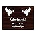 Mygoodprice Plaque gravée funéraire Motif Deux Colombes avec rameaux autocollante 20x15 cm personnalisée 1 à 3 Lignes Bois