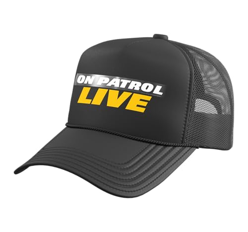 On Patrol Live Logo Trucker Hat with Adjustable Mesh Back, Black
