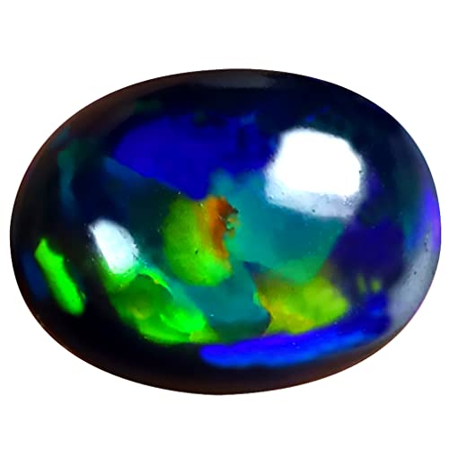 Pierre précieuse opale noire d'Éthiopie cabochon ovale de qualité collection