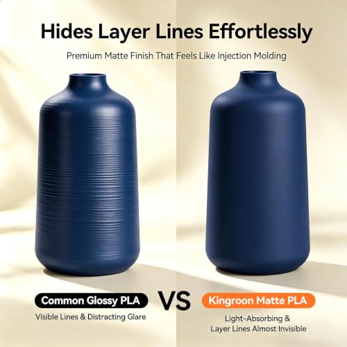 Image of Kingroon Matte PLA Filament 1.75mm 3D Printer Filament Matte Filament 1kg Dimensional Accuracy + /- 0.02 mm (Matte Blue)