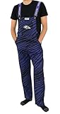 Zubaz NFL Unisex Adult Bib Overalls Zebra Lightweight, Baltimore Ravens, XX-Large