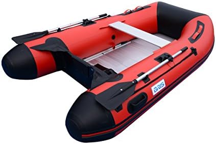 BRIS 8.8ft Inflatable Boat Dinghy Tender Fishing Pontoon Boat with Aluminum Floor