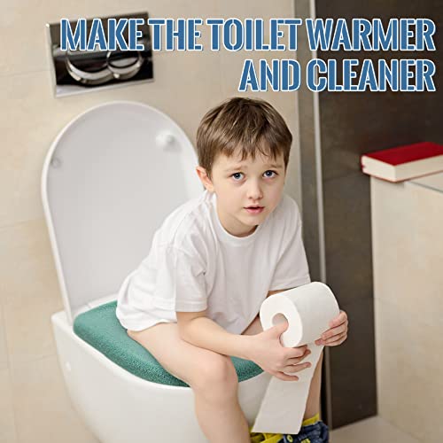 8 Stück weiche WC-Sitzbezug-Pads, waschbar, Toilettensitzkissen, länglich, dehnbar, Toilettensitzwärmer, dicker, einfache Installation, Toilettensitzbezug für Badezimmerdekorationen, 8 Farben (flach) – Bild 5