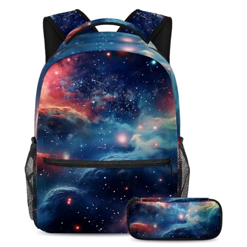 Sac à dos polyvalent 2 pièces Galaxy Planet 17 coloré grand format pour étudiant
