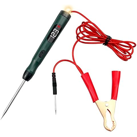P50 Digital LED Bulb Automotive Circuit Tester, 5-30V est Light with Switch Alligator Clip Dual Sharp Stainless Probes, Auto Electric Test Pen Tools Cover