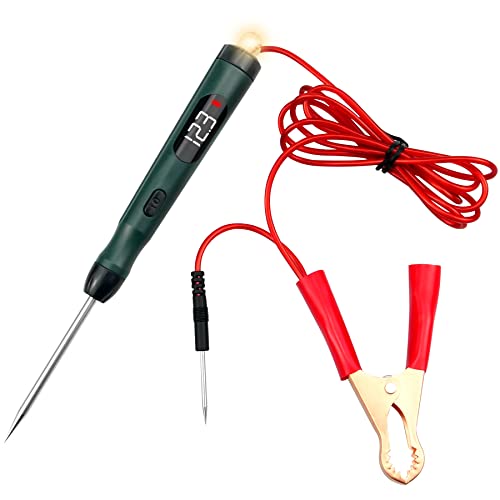 P50 Digital Led Bulb Automotive Circuit Tester, 5-30V Est Light With Switch Alligator Clip Dual Sharp Stainless Probes, Auto Electric Test Pen Tools #TOP6