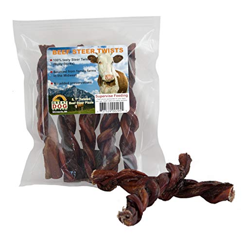 Great Dog Beef Twisted Bully Sticks 5, 7