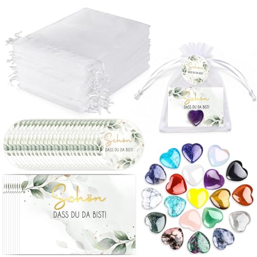Gastgeschenke Hochzeit 24 Set Schön Das Du Da Bist Gastgeschenk Herz Steine Taufe Geschenk für Gäste Steine Gastgeschenke für Hochzeit Gäste Taufe Kommunion Konfirmation
