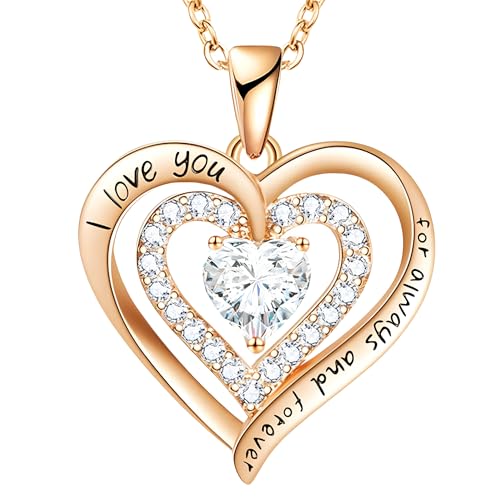Collier pendentif cœur pierre de naissance en alliage plaqué argent de haute précision