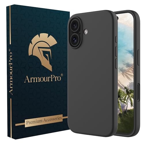 Image of ArmourPro Silicone Back Case for iPhone 16, Soft-Touch Case | Dark Gray