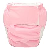 Sigzagor Large Teen Adult Cloth Diaper Nappy Reusable Washable For Disability Incontinence with Hook and Loop for Women (Pink (Large 26in to 50in))