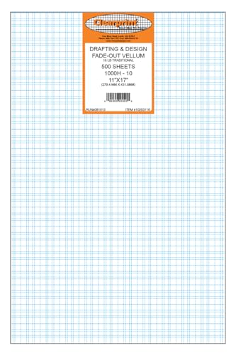 Clearprint 1000H Vellum Sheets with 10x10 Fade-Out Grid, 11