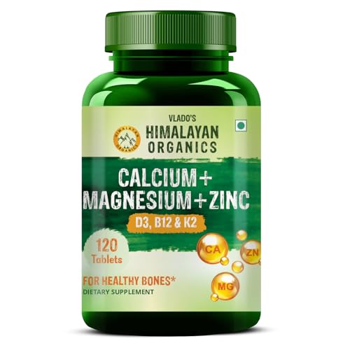 Himalayan Organics Calcium Magnesium Zinc Vitamin D3 & B12-120 Ve...