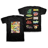 Nickelodeon Mens 90's Classic Shirt - Rugrats & Hey Arnold Vintage T-Shirt (Black, X-Large)