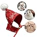 Uitndvyte Christmas Pet Snowflake Pattern Hat with Adjustable Chin Rope Pet Scarf Lovely Dogs Cat Colorful Saliva Towel