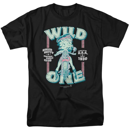 Betty Boop Costume Face Unisex Adult T Shirt (Small) Black