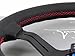 Nardi Steering Wheel - Deep Corn - 330mm (12.99 inches) - Black Perforated Leather with Red Stitching - Classic Horn Button - Part # 6069.33.2093