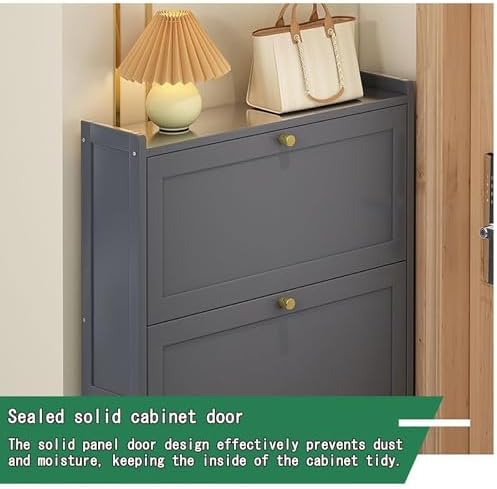 Shoe Storage Cabinet Cabinets Hallway Slim Cupboard Cupboards Hallways Slimline，Freestanding Shoe Storage Cabinet with 3 Flip Drawers - Stylish for Entryway & Living Room, Space-Saving Black