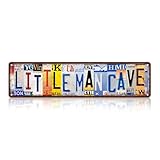 Vintage Little Man Cave Wall Decor Play Room Street Signs Kids Metal Tin Signs 16 x 4 Inches