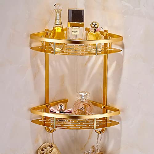Étagère d'angle de salle de bain à 2 niveaux pour optimiser le rangement mural