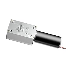 DC Worm Gear Motor 24V High Speed 280RPM 3Kg.cm Reversible 8mm Shaft, Electric Turbine Speed Reduce Motor with All Metal Gearbox for Toys