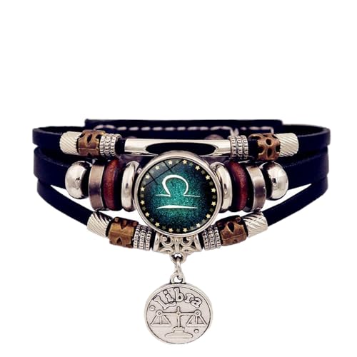 YIZITU Pulsera De Zodiacos Resplandecientes 12 Diseños Constelaciones Sintético Ligero Ajustable para Los Amantes La Astronomía Zodiacos Resplandecientes Joyería para Día A Día