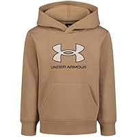 Under Armour Boys Hoodie Fleece Pullover Logo & Printed Designs, Camel/Quilt Logo, 24 Months