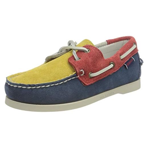 Sebago pojkar Portland Jib flaggor K båtskor, Blå gul röd vit - 35 EU