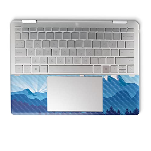 Image of MightySkins Carbon Fiber Skin Compatible with HP Spectre x360 14 inch (2022) Full Wrap Kit - Blue Mountains | Protective Durable Textured Carbon Fiber Finish | Easy to Apply | Made in The USA