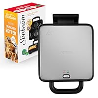 Sunbeam Turbo Crunch 4-Slice Toastie Maker | Turbo Button For Extra Crispy Toasties & Jaffles, Extra Height Hinge No Slide Sandwich Maker, Durable Easy Clean Cooking Plates, Stainless Steel GRM4100SS